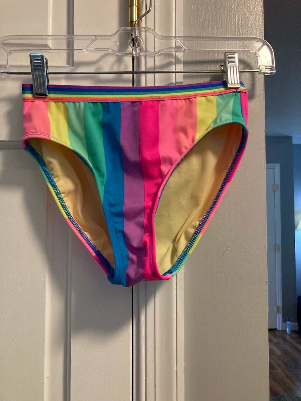 Kids Lands End Rainbow Stripe Bikini Bottoms - Multicolor